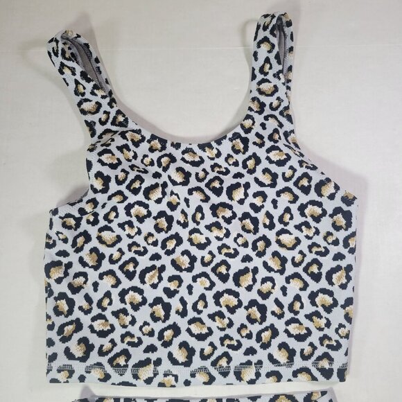 The Upside Leopard Print Crop Top & High-Waisted Shorts Set Size XS - Picture 9 of 11